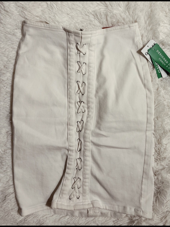 Guess Dresses & Skirts - Guess White Denim Lace-Up Pencil Skirt Size 4 Size 27